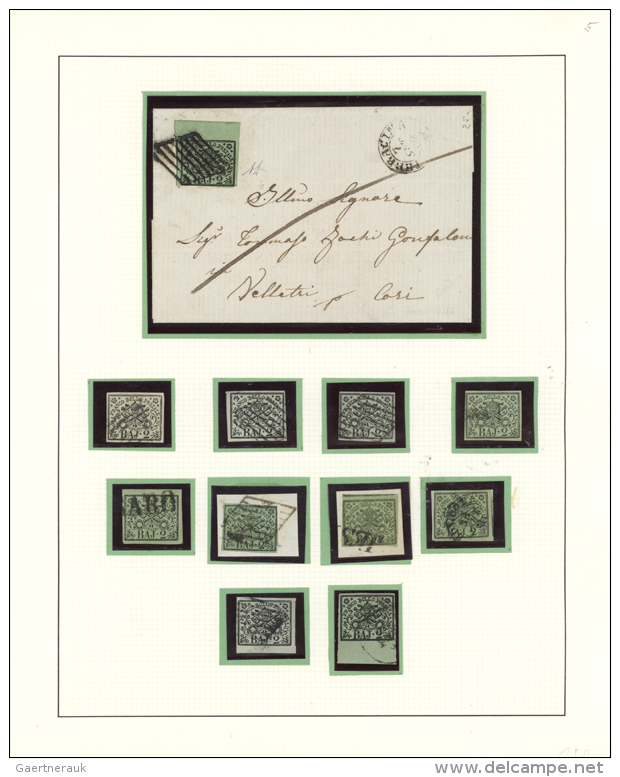 1821/1870, Specialised Collection Of Apprx. 225 Stamps And 57 Covers (five Stampless And 52 Bearing Adhesives),... - Etats Pontificaux