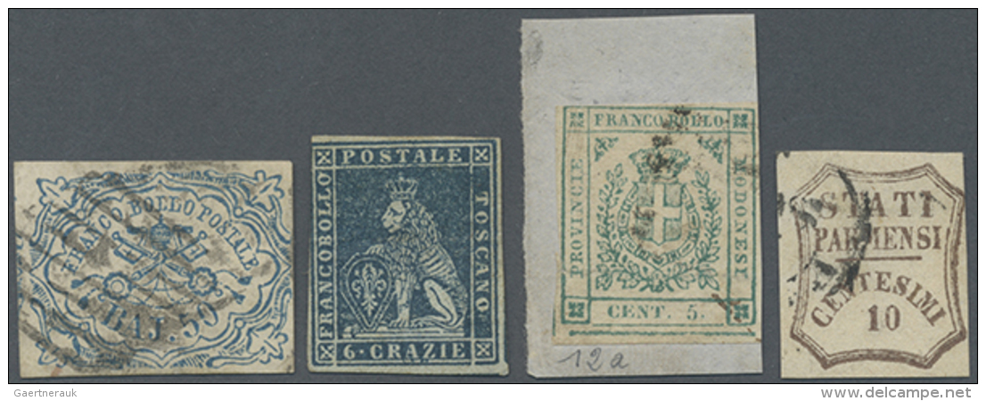 1852/1859, Lot Of 24 Stamps, Varied Condition, Comprising E.g. Papal State 1852 50baj. Blue, Tuscany 1853/1855 6cr.... - Etats Pontificaux