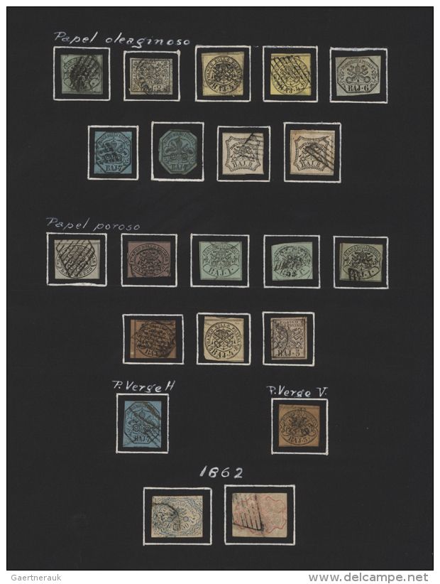 1851/1868, Papal State And Tuscany, Used Collection Of Apprx. 118 Stamps Arranged On Black Pages, Comprising Better... - Estados Pontificados