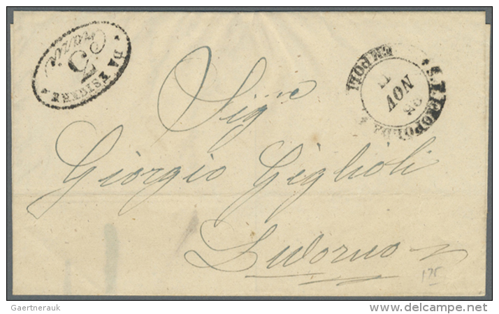 1852/1861 8 Letter With Railway Post Office Marks E.g. STRADA FERRATA LEOPLDA FRANCA Or POSTE AMB TRA TORINO E... - ...-1850 Préphilatélie