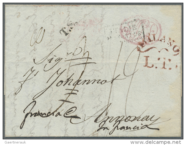 1820/1860, 30 Letters From Italy To Foreign Contries: Some Per France But Also Egypt, Spain, London, Malta ... (D) - ...-1850 Préphilatélie