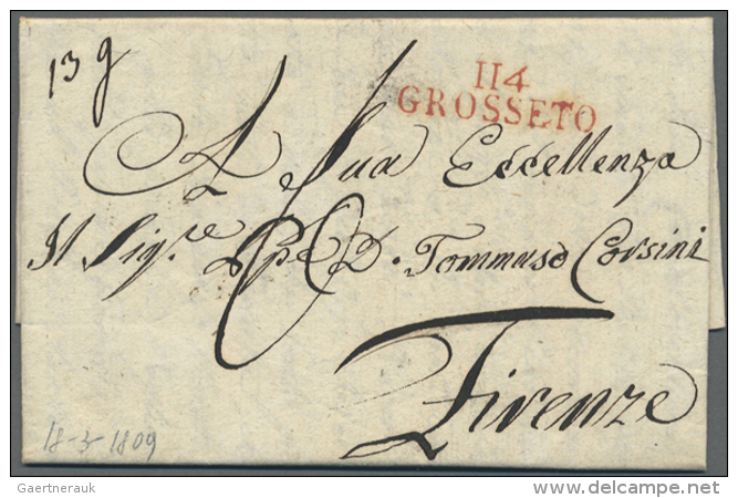 1809/1824 TOSCANA: 11 Letters From GROSSETO (D) - ...-1850 Préphilatélie