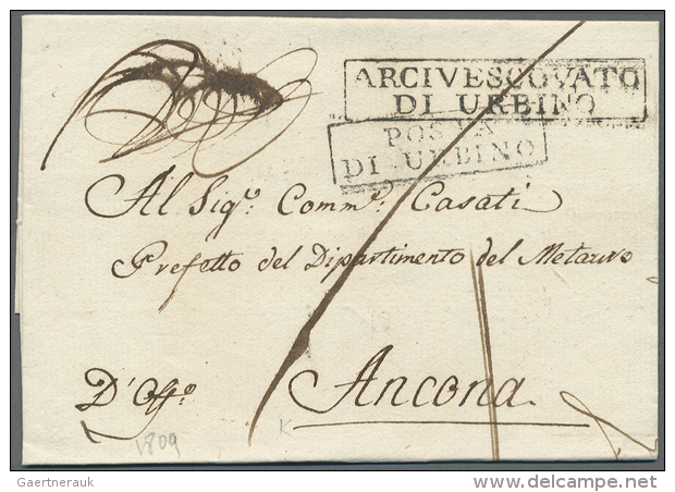 1802/1810 Eight Letters With Post Marks "POSTA DI URBINO" (D) - ...-1850 Préphilatélie