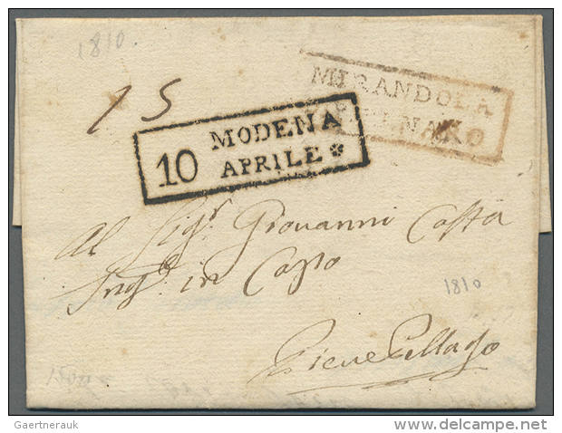 1788/1840 (ca.)  Ten Letters With Different Post Marks From MODENA. (D) - ...-1850 Préphilatélie