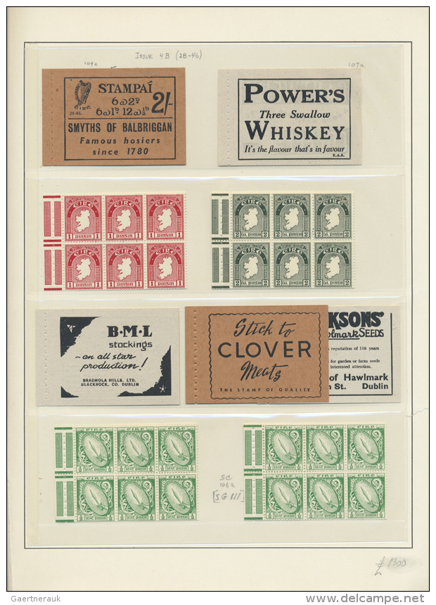 1946, 2 Sh. Black On Buff Cover, "exploded" Booklet Comprising All Items (4 Panes, 2 Covers And 3 Advertising... - Autres & Non Classés