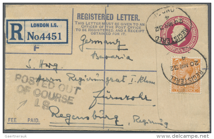 1912/1937, Powerful Specialised Collection Of Apprx. 270 Used KGV "Registered Letter" Stationery Envelopes, Showing... - Autres & Non Classés