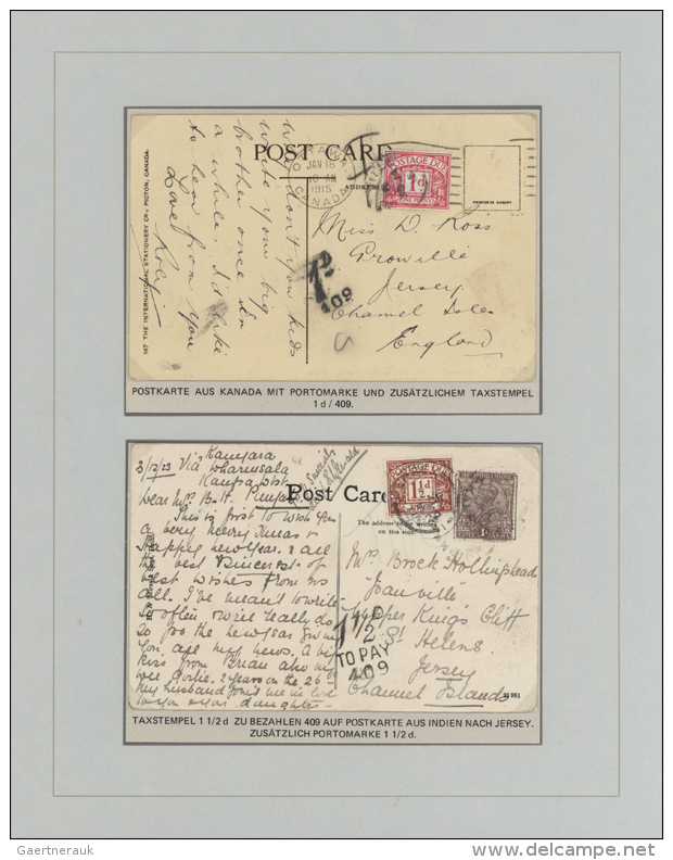 1903/1937, POSTMARKS OF JERSEY, Collection Of 42 Cards And One Cover, Many Ppc (but Mainly NO Jersey Views),... - Jersey