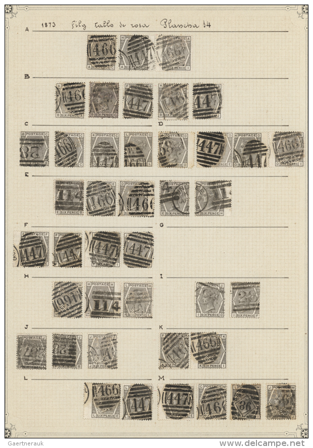 1874/1878, 6d. Grey, Wm Spray Of Rose (SG 147), Specialised Assortment Of 131 Stamps. (D) - Autres & Non Classés