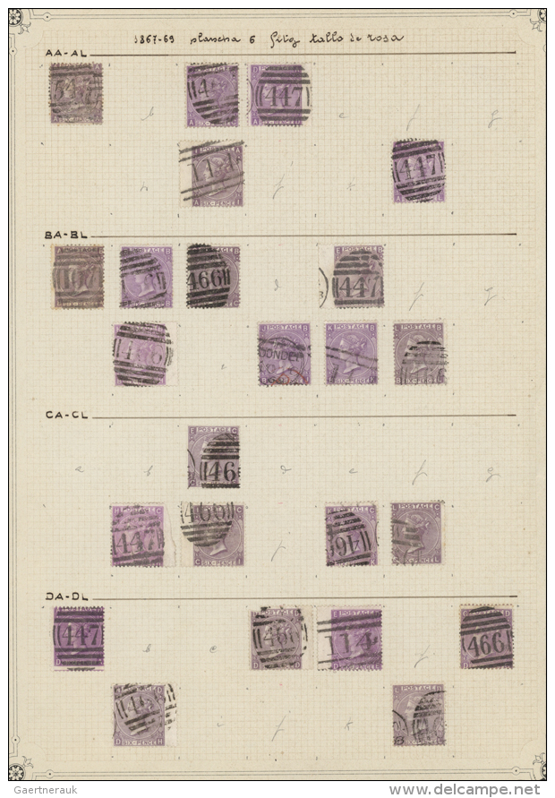 1867/1868, 6d. Lilac/purple, Wm Spray Of Rose (SG 104/107 Ex), Specialised Assortment Of 116 Stamps. (D) - Autres & Non Classés