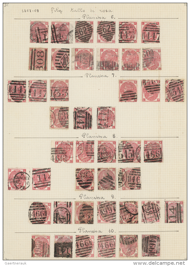 1867/1873, 3d. Rose, Wm Spray Of Rose (SG 102/103), Specialised Assortment Of 82 Stamps. (D) - Autres & Non Classés