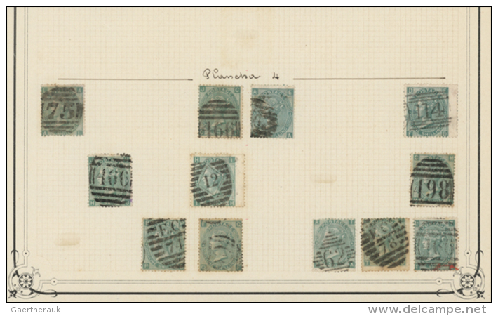 1865, 1s. Green, Wm Emblems (SG 101), Specialised Assortment Of Twelve Stamps. (D) - Autres & Non Classés