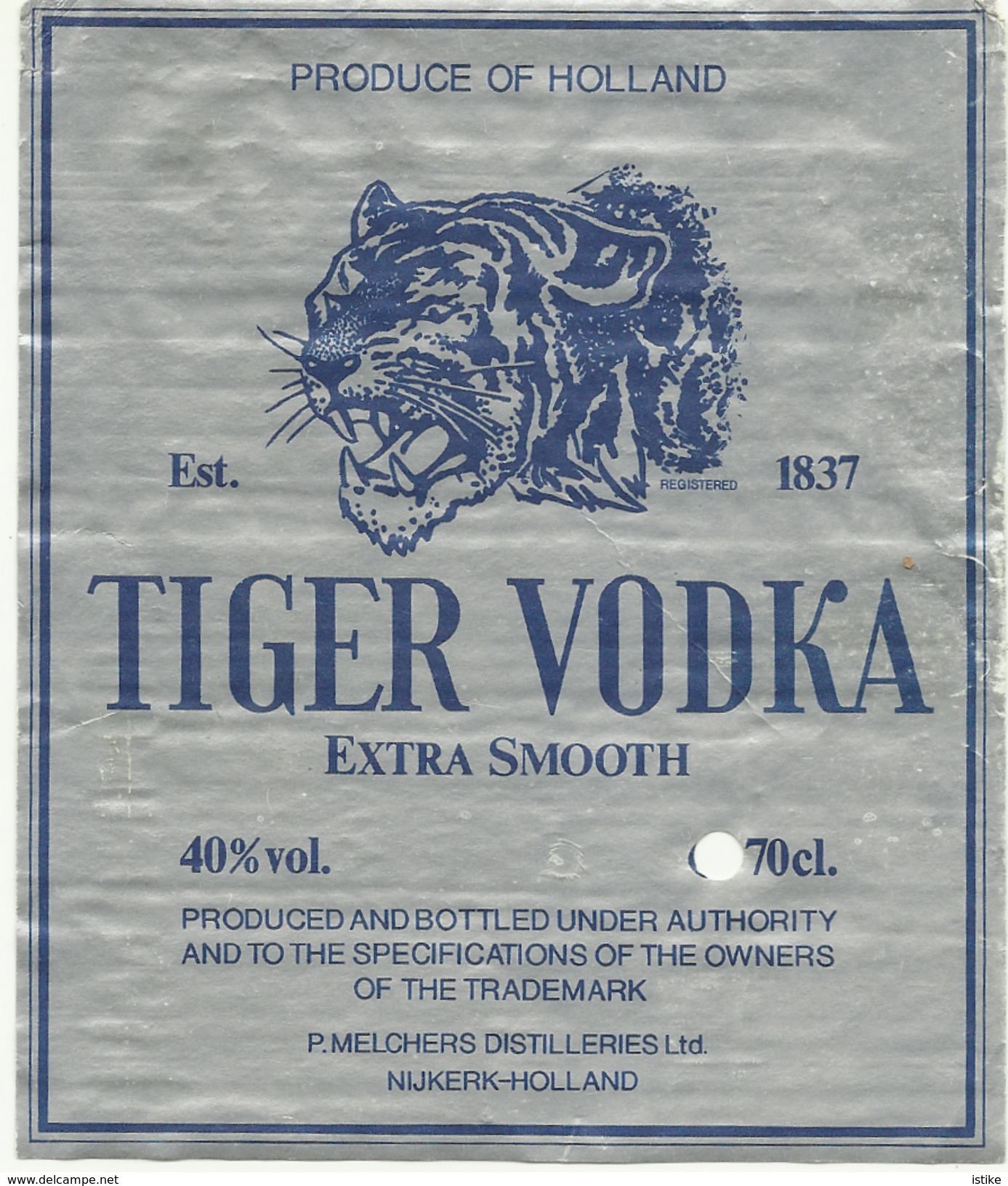 Netherlands, Tiger Vodka. - Alcohols & Spirits