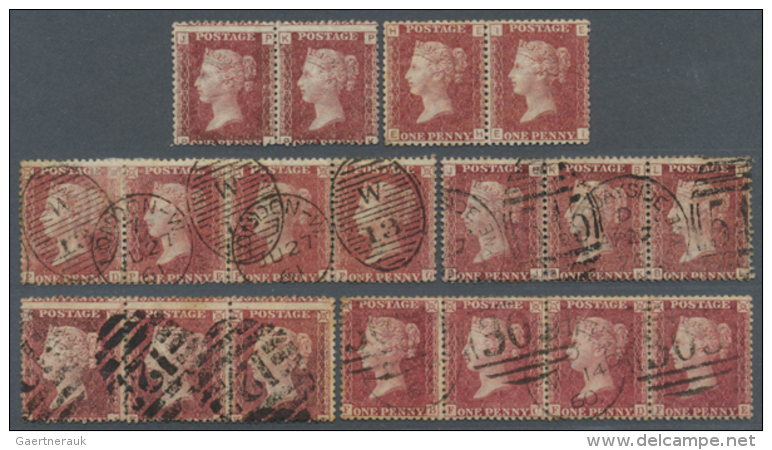 1854/1860 (ca.), Heavy Accumulation Of QV Heads 1d Red-brown In Different Types (with And Without Letters At Top) ... - Autres & Non Classés