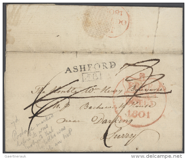 1799/1861: Small Collection Of 12 Covers With Interesting Cancellations And Postmarks, Including Bishops Mark On... - ...-1840 Préphilatélie