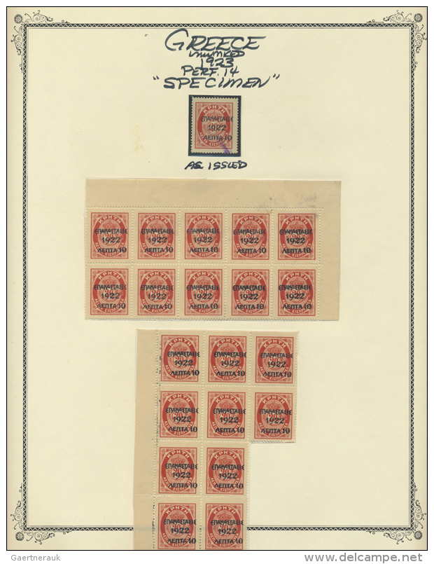 1923, "Revolution" Overprints On Kreta Postage Dues, Mint Accumulation Of Apprx. 710 Stamps Of Both Issues, Mainly... - Autres & Non Classés