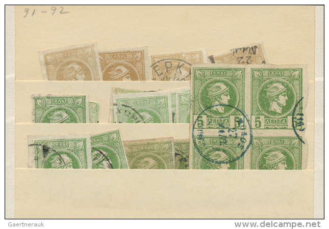 1861/1900 (ca.), Large And Small Hermes Heads, Used And Mit Accumulation Of Several Hundred Stamps In Glassines/on... - Autres & Non Classés