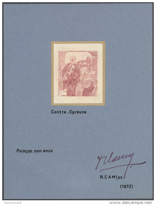 1971/1974, ROBERT CAMI. Lot Of 5 Stage Die Proofs For "Le Matre De Moulins" Mounted On Cardboard, 4 Die Proofs For... - Autres & Non Classés