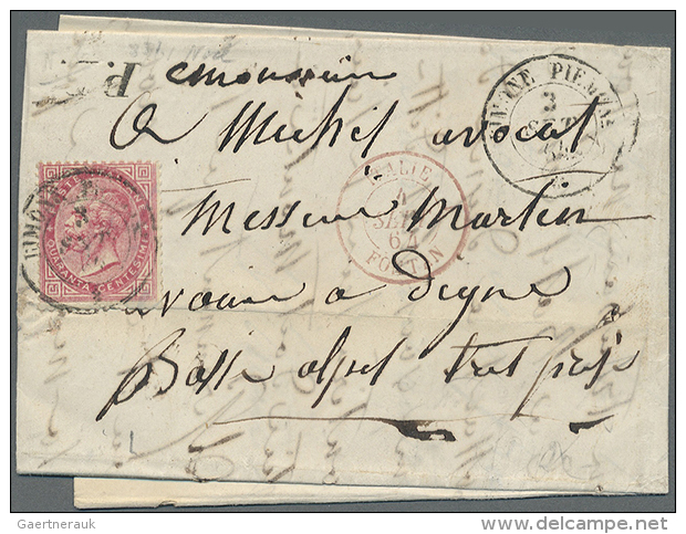 1843/1880 Kleine Sammlung Von 20 Briefen Aus Altitalien/Italien Nach Frankreich Mit Einer Vielfalt... - Autres & Non Classés