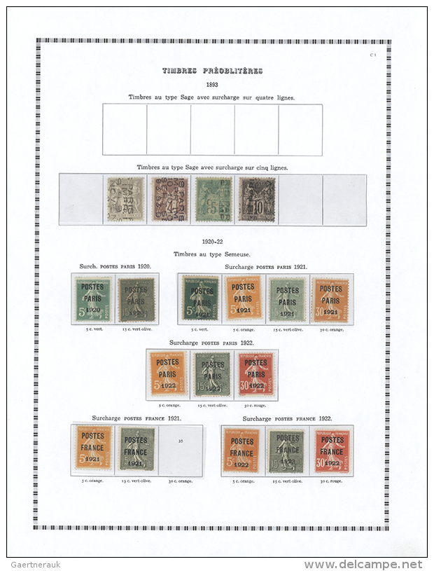 1893/2005, Very Nice Collection Of The French Precancelations On Preprinted Pages, Starting With 4 Copies Of Type... - Autres & Non Classés