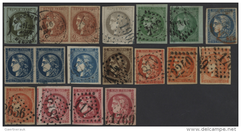 1870/1871, BORDEAUX ISSUE, Collection Of 53 Stamps Showing All Denominations, Good Diversity Of Colours/shades,... - Autres & Non Classés