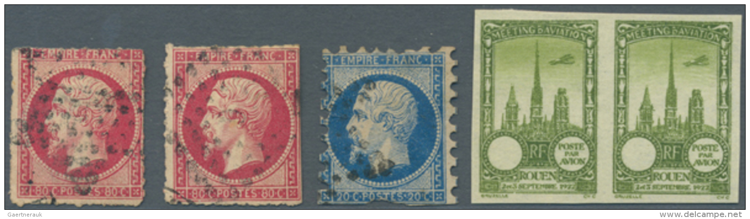 1860/1970 (ca.), France/Area, Miscellaneous Lot, E.g. Napoleon Empire With Private Perforations (20 C. And Two... - Autres & Non Classés