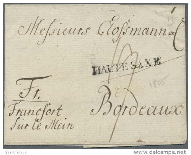 1800/1880, Very Interesting Lot Of Ca. 50 Folded Letters Without Stamps, But With Many Different TRANSIT-handstamps... - Autres & Non Classés