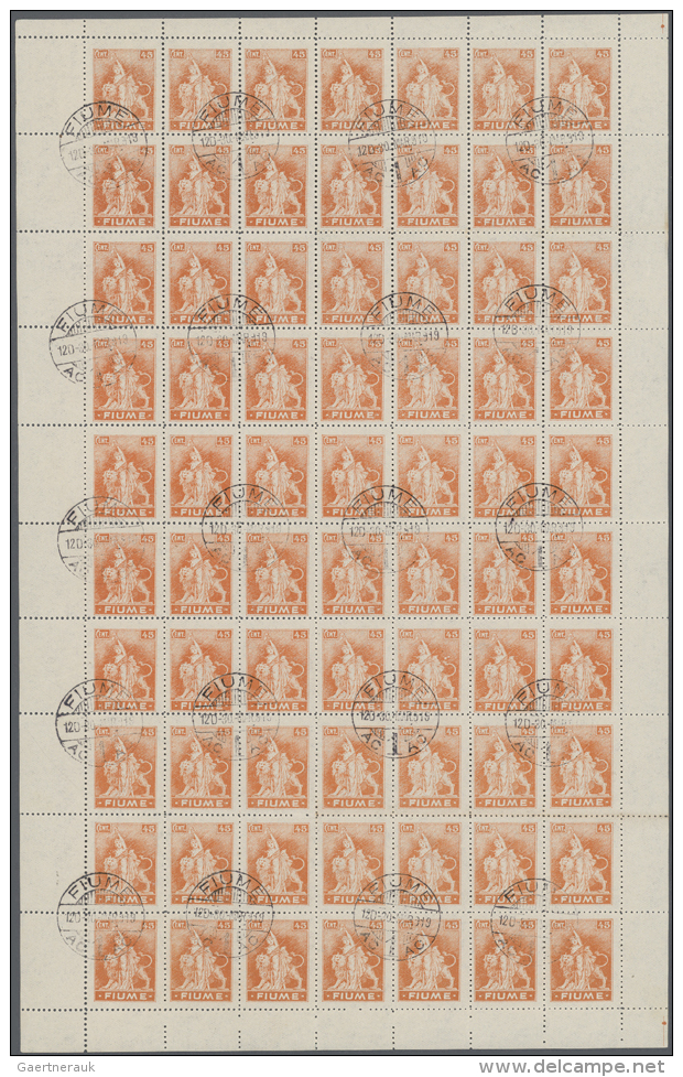 1919/1921, Comprehensive Accumulation Of Complete Sheets/(large) Units, Comprising Mainly Definitives Pictorials... - Fiume