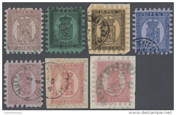 1866/1870 (ca.), Lot Of Seven Stamps Of The Rouletted Issues: 5p., 8p., 10p., 20p. And 40p. (3), In Relatively Good... - Autres & Non Classés