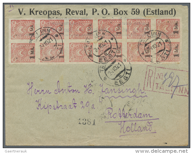 1920/1940, Lot Of Ca. 22 Letters And Postal Stationery, I.a. Cover From 1928 With English Postage Due Stamps,... - Estonie