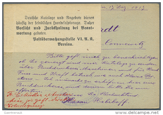 1916/1917, Seven Covers And Cards Sent From EDIRNE - ODRIN To Berlin. One With Label " Deutsche Kataloge Und... - Autres & Non Classés