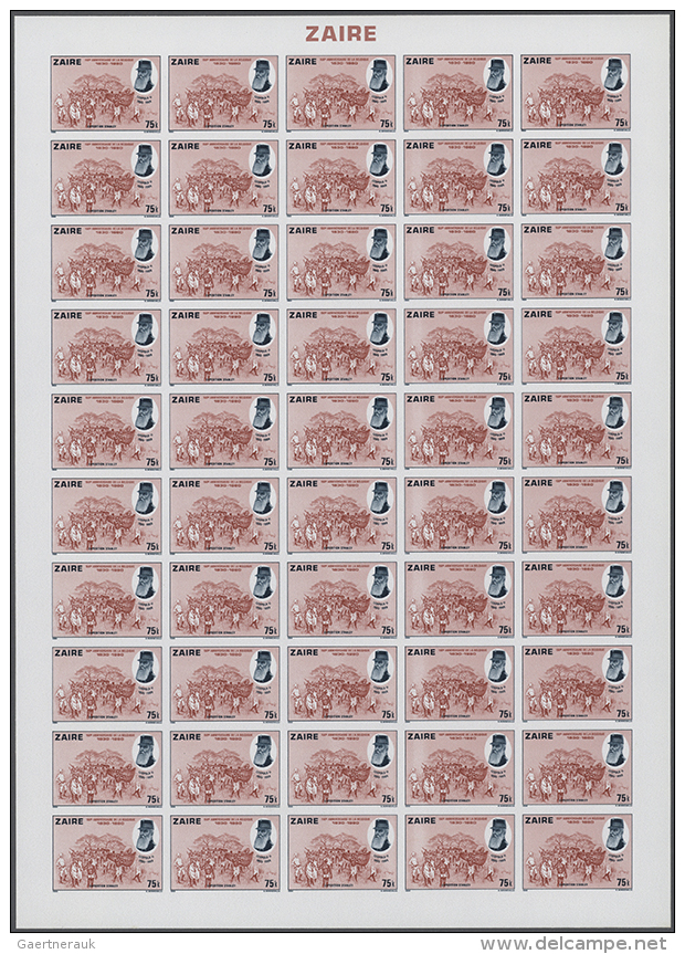 1980, Zaire. Complete Set (5 Values) In IMPERFORATED Sheets Of 50 For The Issue BELGIAN INDEPENDENCE... - Autres & Non Classés