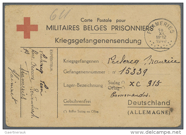 1940/1961, Ca. 150-200 Karten Und Briefe Aus Der Korrespondenz Eines Kriegsgefangenen Aus FRAMERIES Ins Deutsche... - Autres & Non Classés