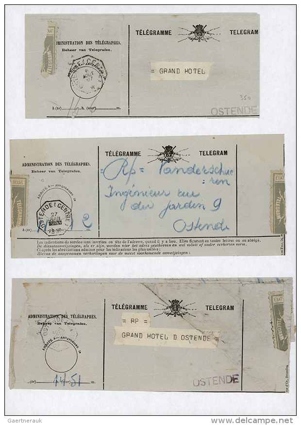 1887/1988, More Than Onehundred Telegrams Mostly With OOstende Postmark. (D) - Autres & Non Classés