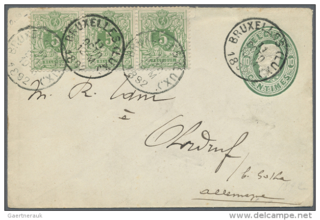 1892/1893, Envelope 10c. Green, Lot Of Six Uprated Pieces (three Each Large Size And Small Size) Showing 25c. UPU... - Autres & Non Classés