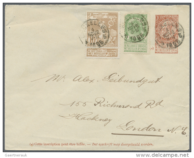 1871/1990's: Collection Of About 130 Postal Stationery Cards, Envelopes, Letter Cards Etc. From BELGIUM And 20... - Autres & Non Classés