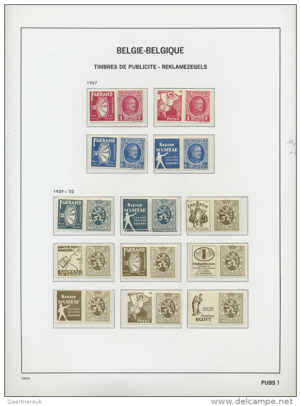 1927/1945, Apparently Complete Collection Of Stamps With Advertising Tags Mnh Or Some Hinged On 10 Album Leaves.... - Autres & Non Classés