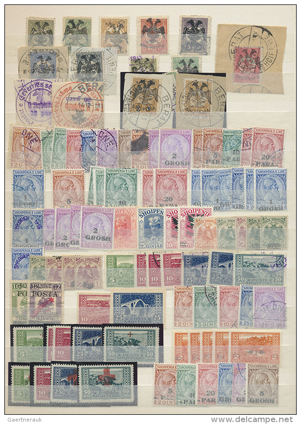 1913/1970, Mint And Used Collection In An Album, From A Good Part Early Issues With E.g. 12 Values Double Headed... - Albanie