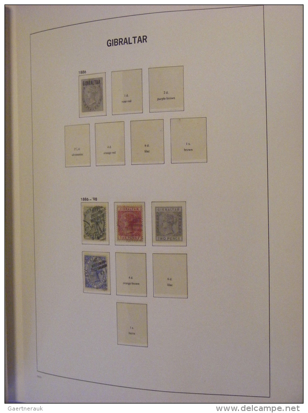 1886/2010: MNH, Mint Hinged And Used Collection Gibraltar 1886-2010 In 2 Davo Luxe Albums. Collection Is Well... - Albanie