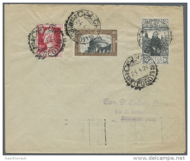 1917/1928, Italy Used In The Aegean, Lot Of Six Pieces And One Cover With Italian Franking (mainly Commemoratives).... - Egée (Rodi)