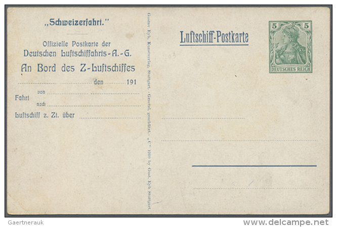 1909/1940, Saubere Partie Von 16 Privatganzsachen (15 Dt.Reich, 1 Bayern) Alle Mit Zeppelin-Motiven, Dabei Auch... - Zeppelins