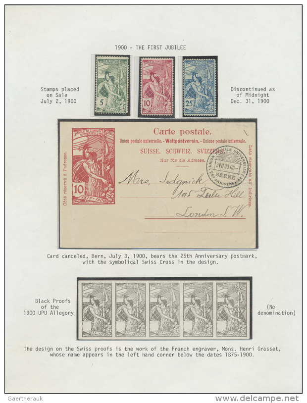 1870 Ff, Tolle Sammlung UNIVERSAL POSTAL UNION Auf Selbstgestalteten Albenbl&auml;ttern Und Englischem Text, Mit... - Non Classés