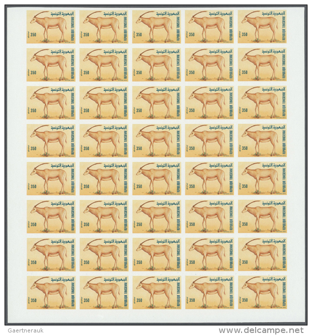 1989, Tunisia. Progressive Proofs Set Of Sheets For The 350m Value Of The Animal Issue. The Subject Is An ORYX... - Autres & Non Classés