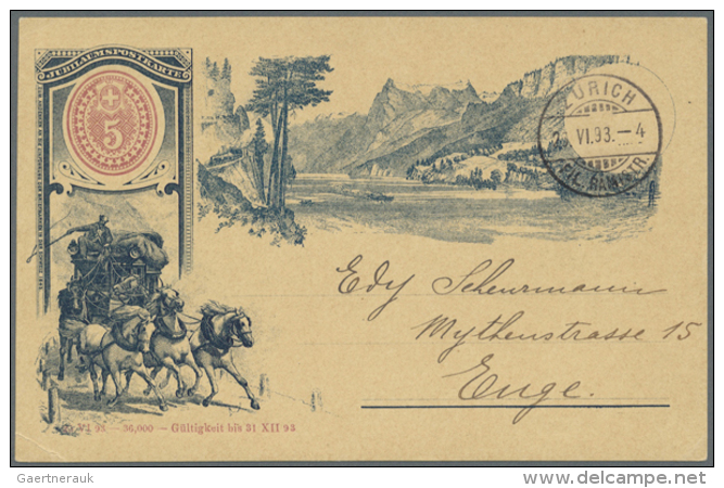 1889/1983 (ca.), Europa/&Uuml;bersee, Postkutschen, Kl. Sammlung Von 17 Nur Versch. Belegen Mit Briefen Und... - Autres & Non Classés