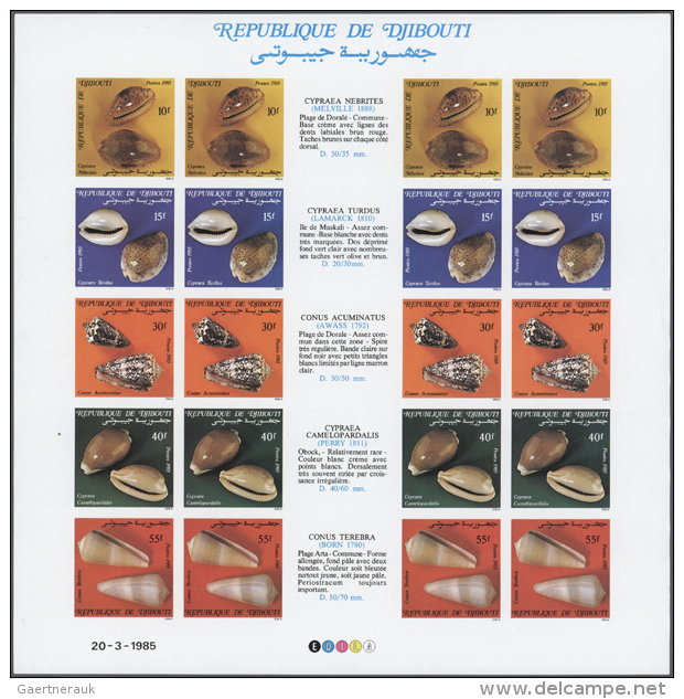 1983/1987, Wallis Et Futuna And Djibouti, U/m Collection Of IMPERFORATE Stamps Incl. A Complete Se-tenant Sheet,... - Autres & Non Classés
