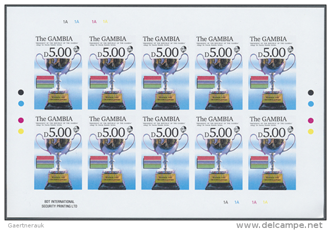 1992, Gambia, Open Golf Championships, 1.400 Complete U/m Sets IMPERFORATE Within Sheets Of Ten (with Printer's... - Autres & Non Classés