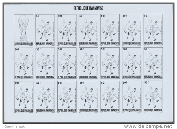 1974, Rwanda. Progressive Proofs Set Of Sheets For The Complete Issue WORLD CUP SOCCER CHAMPIONSHIP, MUNICH 1974.... - Autres & Non Classés