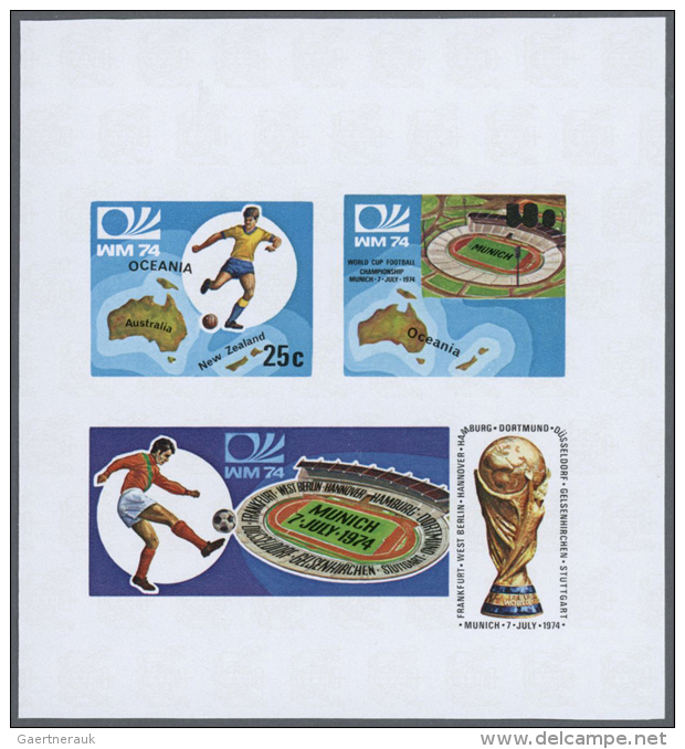 1974, Cook Islands. Progressive Proofs For The Souvenir Sheet Of The Issue WORLD CUP SOCCER CHAMPIONSHIP, MUNICH... - Autres & Non Classés