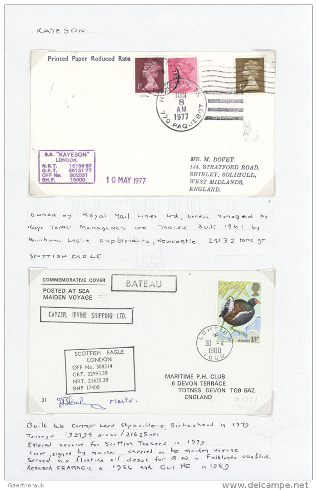 1932/2000 (ca.), Collection Of Apprx. 320 Covers/cards/ppc/photos Of Cargo Ships/Oil Tankers With Corresponding... - Bateaux