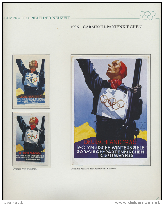 1936, Dt. Reich F&uuml;r Garmisch-P., Sammlung Auf 42 Bl&auml;ttern In SAFE-Ringbinder, Dabei Sind Briefe (auch... - Autres & Non Classés
