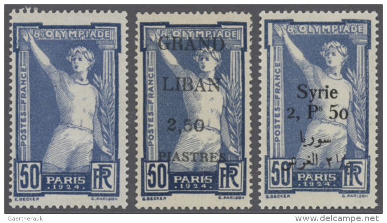 1924, Olympic Games Paris, Lot Of Three Sets Unmounted Mint: France, Lebanon And Syria. Maury Cat.value 827,-... - Autres & Non Classés